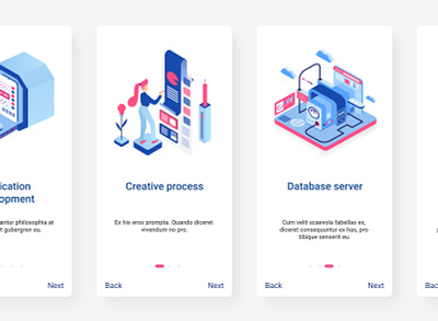 Creative Onboarding Mobile Application Screens app design mobile app design onboarding illustration onboarding screen onboarding ui ui