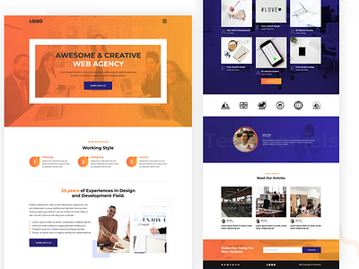 Creative Web Agency Landing Page UI Design Concept agency branding agency landing page branding ui web web design website website design