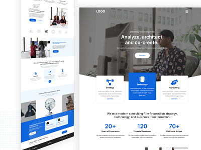 Online Strategy Consultancy Service Web Landing Page UI Design C