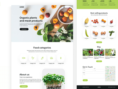 Organic Products Website Landing Page UI Design Concept branding organic food organic website landing product website ui web design webdesign website design