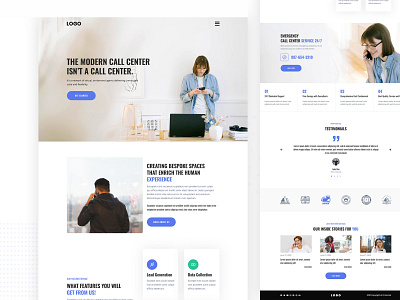 Modern Call Center Website UI Design Concept