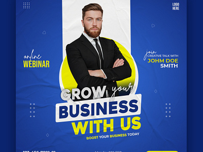 Corporate Webinar Banner Design for Social Media Post