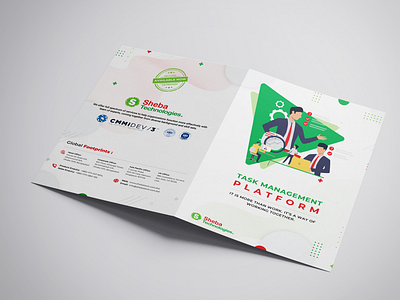 Task Management Platform (bi-fold brochure design) template.