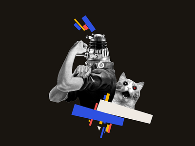 Automation & A.I. cat collage dalek doctorwho illo sci fi