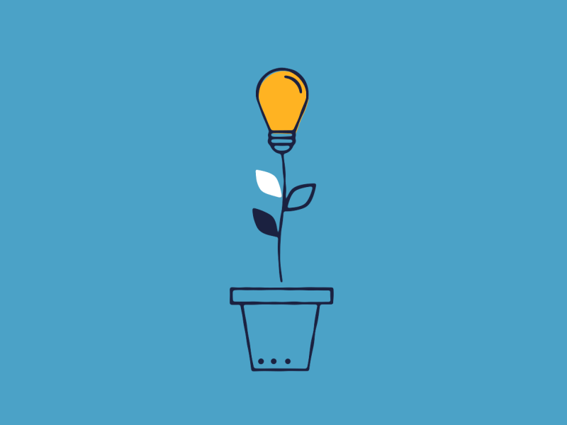 Growing Ideas bulb ideas illo motiongraphics plant stroke