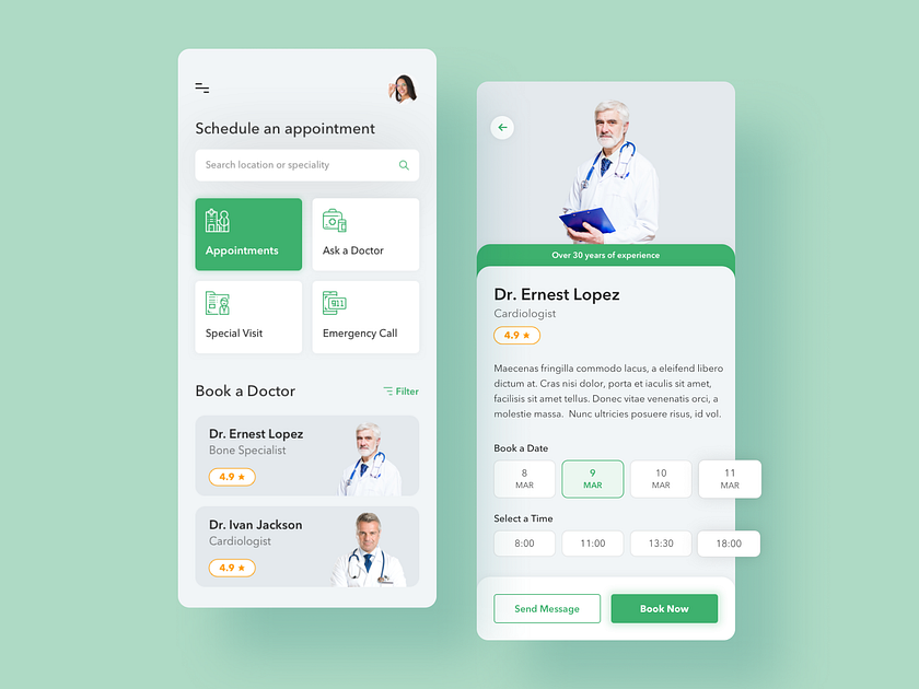 Medical / Doctor App Screen Exploration - Sketch File by Mihai Petrea ...