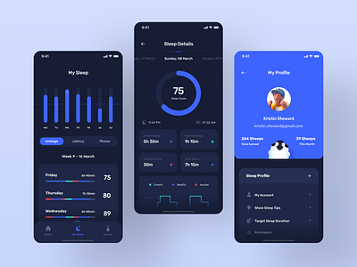 Sleep Tracking App - Mobile App by Mihai Petrea for Flexin Studio on ...