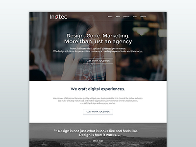 Inotec - Agency One Page Website agency clean layout minimal one page photoshop simple ui website