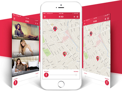 Red - Escort Finding App app dating escort ios app mobile app uber ui ux