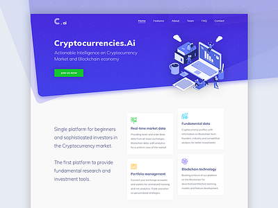 Cryptocurrency Analytics Landing Page