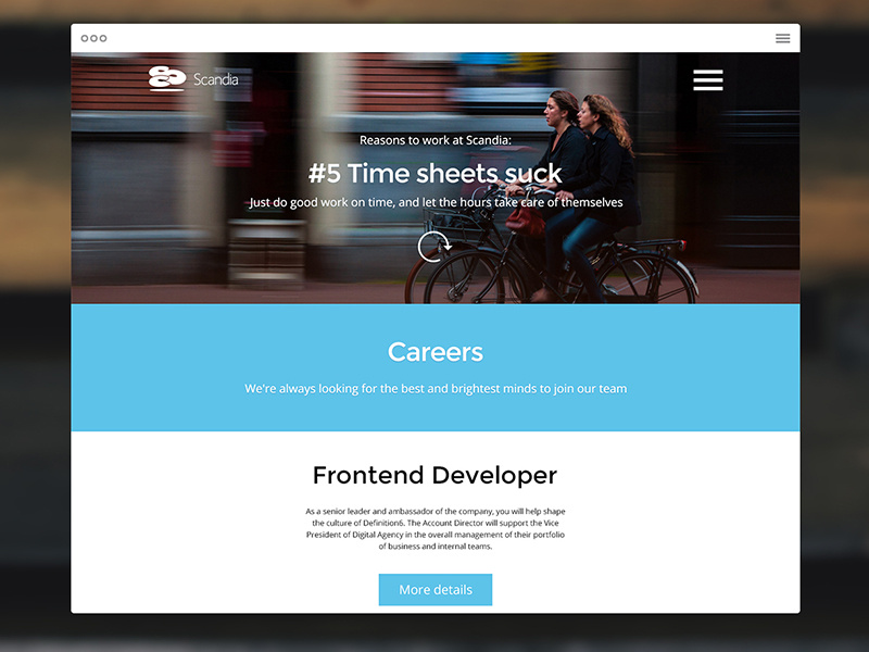 Scandia careers page by Milana Kachanova on Dribbble