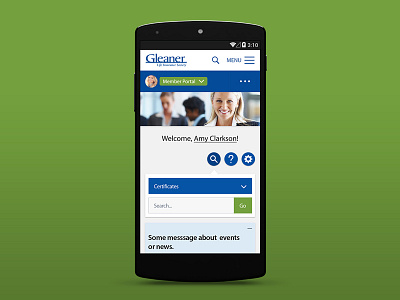Gleaner Life Insurance Dashboard dashboard mobile