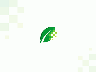 PixelLeaf click dissolve green leaf logo nature pixel squares