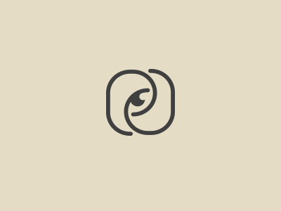 The Eye eye icon logo mark optometry pupil round square symbol