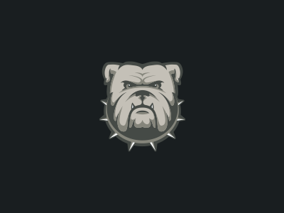 Bulldog angry animal bulldog logo pet spikes