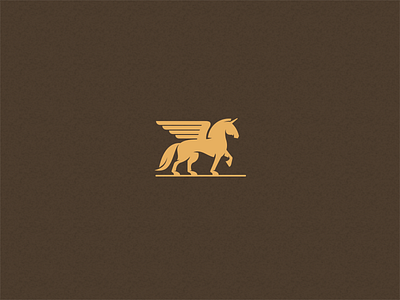 Winged Unicorn brandmark elegant horse logo luxury symbol unicorn wing