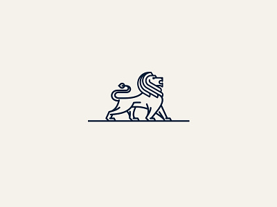 MagnaTrust Lion cat coat of arms finance invest line lion logo proud stance symbol