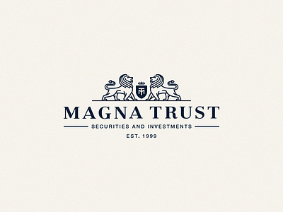 MagnaTrust Final cat coat of arms crown finance invest line lion monogram proud security shield stance
