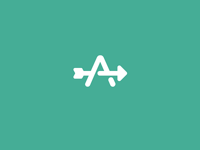 Arrow a archery arrow letter logo monogram symbol