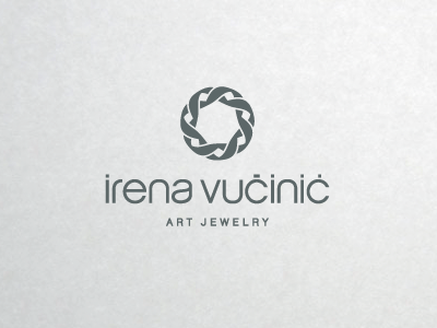 Irena Vucinic logo art braid circle fashion infinite jewelry logo neck lasses typography zircons