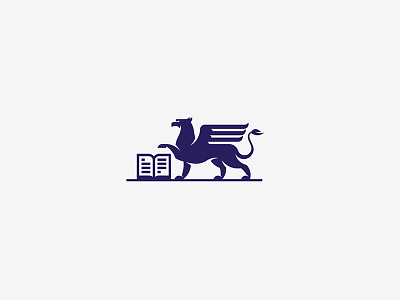 Griffin book grid griffin lion logo mark publishing symbol