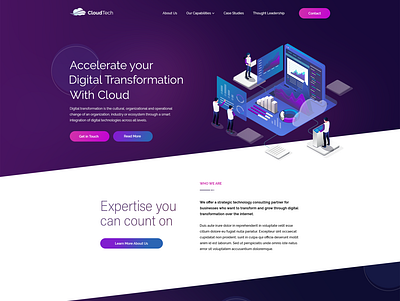 Digital Transformation adobe photoshop branding cloud services design digital marketing graphic design illustration landing page logo typography ui web design website design