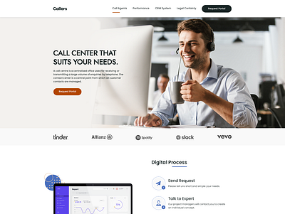 Call Center adobe photoshop branding call center design digital marketing graphic design illustration landing page logo typography ui web design website design