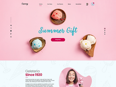 Summer Gift adobe photoshop branding design digital marketing graphic design ice cream illustration landing page logo summer typography ui web design websi website design