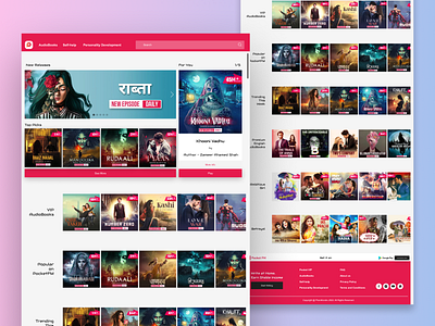 Audio OTT Platform landing page design