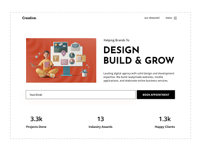Creative. - Agency Landing Page agency website brand branding business company design landing page minimal typography ui ux web design website