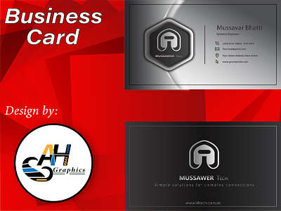 design by AH graphics (business card) branding design graphic icon illustration logo typography ui ux vector