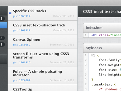 Working on a secret project (more) app blue clean code coding css3 developer gray html5 js webapp