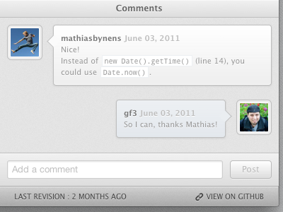 Comments UI chat comments conversation css3 html5 ui webapp