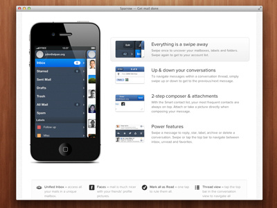 Sparrow for iPhone website