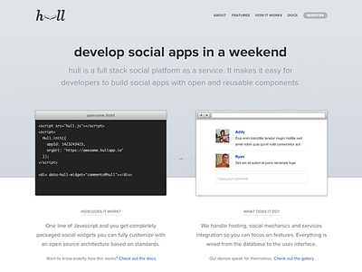 Hull New Homepage animation apps code css3 developer homepage jquery plugin social