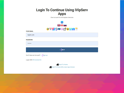 iVipServ Login app ui ux web