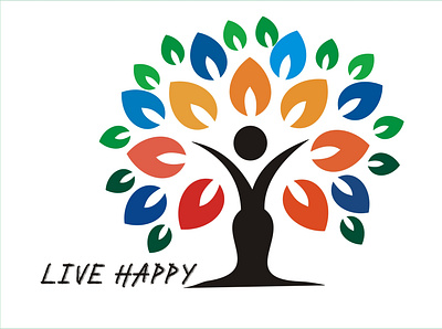 Live Happy design illustration logo