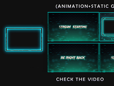 Twitch Animated Stream Neon Overlay Package - [Animated]