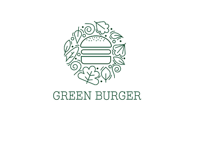 Green Burger - logo design burger burger logo emblem logo fun logo logo logo concept logo design logos minimalist logo restaurant logo simple logo vector