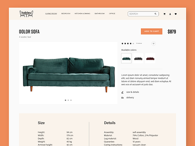 Tabley - furniture store project ecommerce furniture shop furniture store furniture ui furniture website ui web design web ui website website concept website design