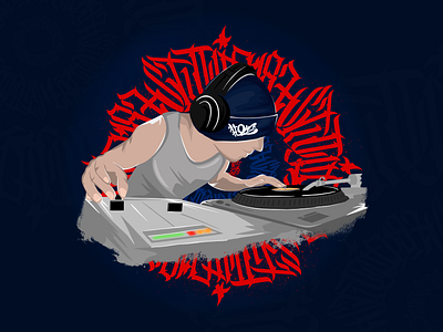 DJ K-ONE ILLUSTRATION callygraphy character characterdesign design illustration sticker design