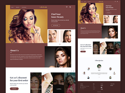 Skin Care Landing page beauty girl beauty purler branding clean cool girl salon graphic design landing page professional skin care web design web ui