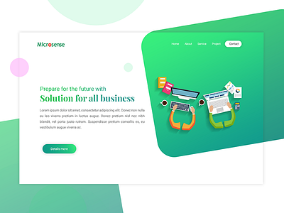 IT Service blog company dribbble landing page software design uiux design