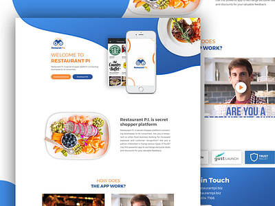 Restaurant Landing page app landing page landing page restaurant uiux design web design