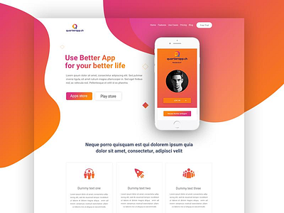 App Landing Page app landing page concept graphic design landing page service uiux web ui