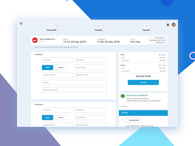 Flight Booking UI air ticket