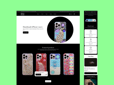 UI Design for handmade phone cases ecommerce phone cases ui ux