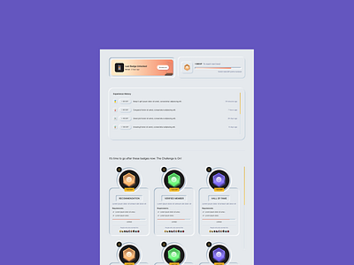 Badges page design in neumorphic style achievement badges neumorphic neumorphism ui ux
