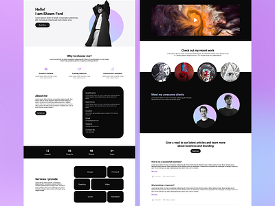 Intense Portfolio Website UI blog brand design personal portfolio ui ux