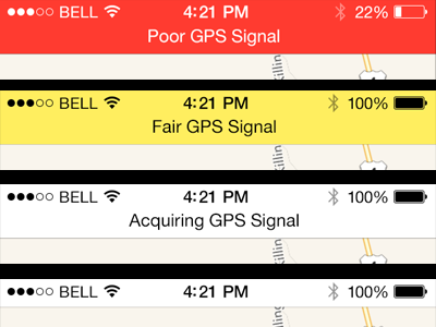 GPS Status Bar gps ios ios7 statusbar